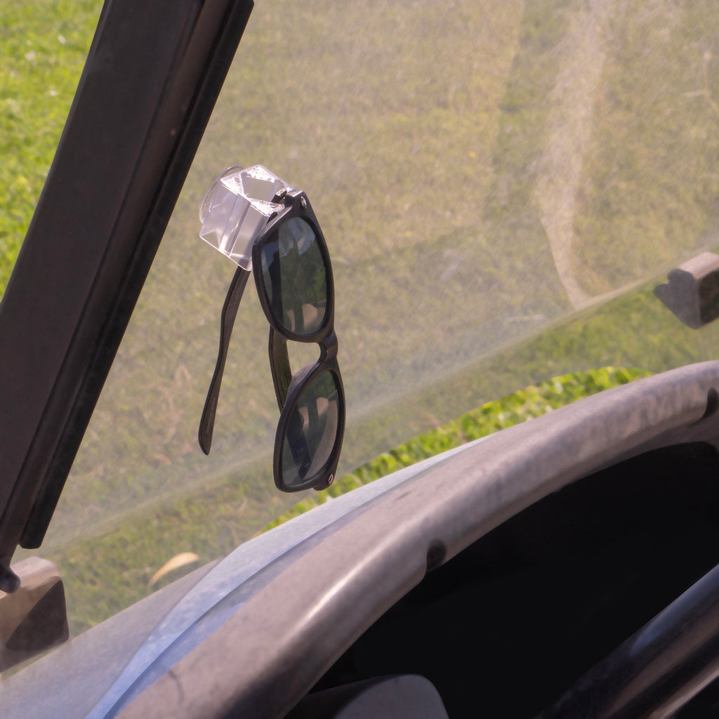 SpexGolf Eyewear Holder – Suction Cup Golf Cart Accessory for Sunglasses, Reading Glasses & Prescription Glasses – Soft Plastic, Compact, Great Gift for Golfers-2 pack