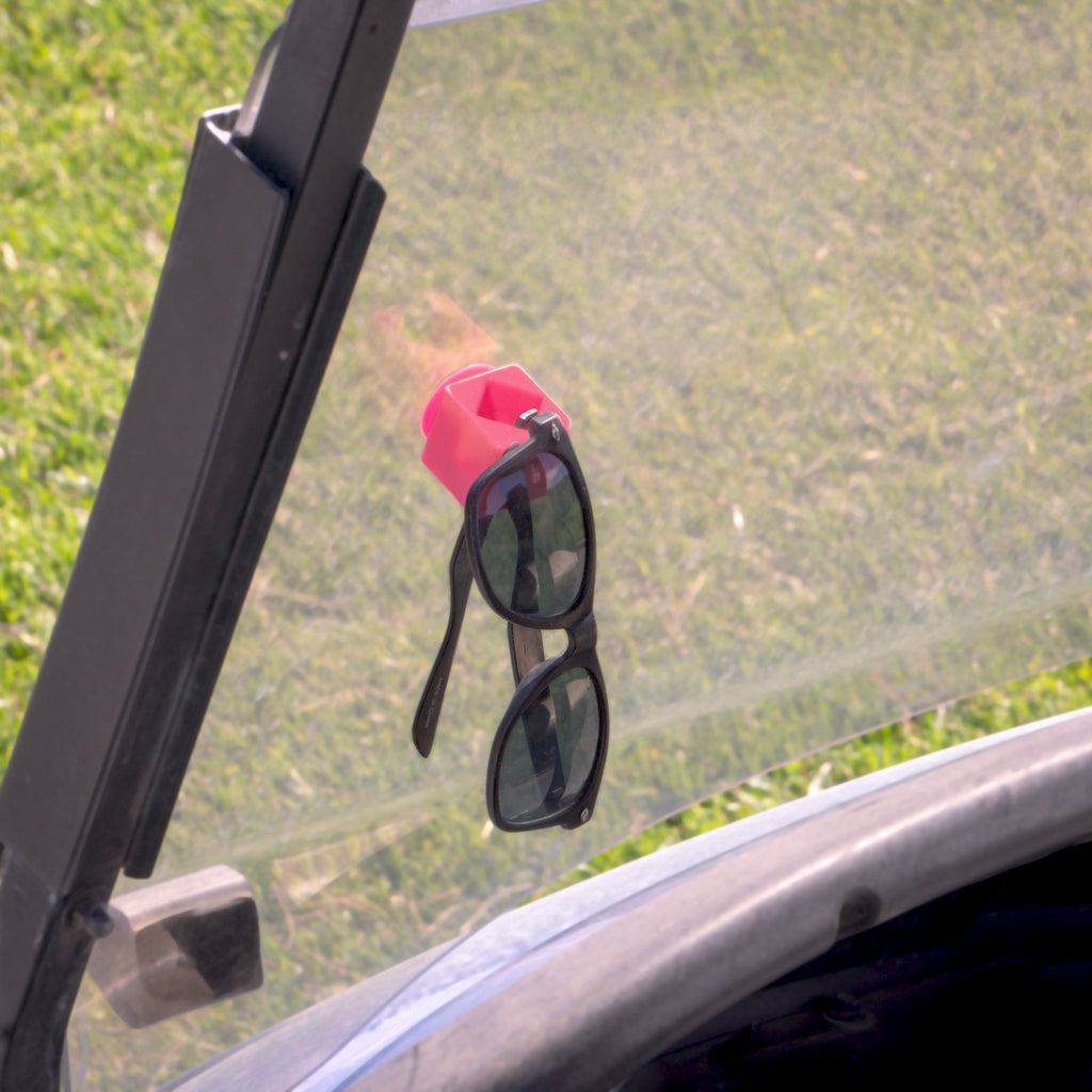 SpexGolf Eyewear Holder – Suction Cup Golf Cart Accessory for Sunglasses, Reading Glasses & Prescription Glasses – Soft Plastic, Compact, Great Gift for Golfers-2 pack